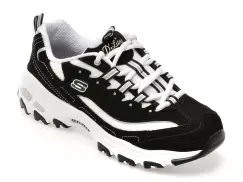 Pantofi sport SKECHERS alb-negru, D LITES , din material textil imagine