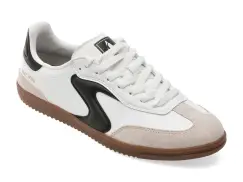 Pantofi sport SKECHERS alb-negru, HOTSHOT, din piele naturala imagine
