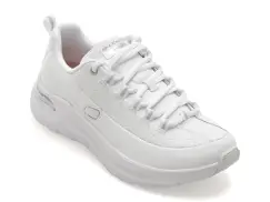 Pantofi sport SKECHERS albi, 150061, din piele naturala imagine