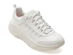 Pantofi sport SKECHERS albi, 150106, din piele naturala imagine