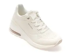 Pantofi sport SKECHERS albi, 155401, din piele ecologica imagine