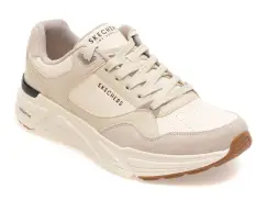 Pantofi sport SKECHERS albi, 183430, din piele ecologica imagine
