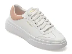 Pantofi sport SKECHERS albi, 185060, din piele ecologica imagine