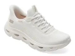 Pantofi sport SKECHERS albi, BOBS ARC WAVES, din material textil imagine