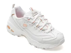 Pantofi sport SKECHERS albi, D LITES, din piele ecologica imagine
