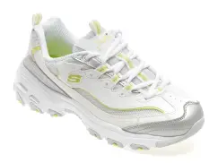 Pantofi sport SKECHERS albi, D LITES, din piele ecologica imagine