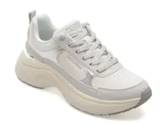 Pantofi sport SKECHERS albi, HAZEL 2, din piele ecologica imagine