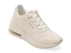 Pantofi sport SKECHERS albi, MILLION AIR, din piele ecologica imagine
