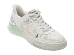 Pantofi sport SKECHERS albi, SIZZLE, din piele naturala imagine