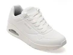 Pantofi sport SKECHERS albi, UNO, din piele ecologica imagine