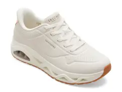 Pantofi sport SKECHERS albi, UNO GLIDE-STEP, din piele ecologica imagine