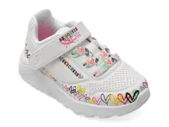 Pantofi sport SKECHERS albi, UNO LITE, din piele ecologica imagine