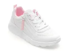 Pantofi sport SKECHERS albi, UNO LITE, din piele ecologica imagine