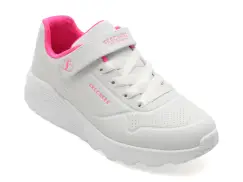 Pantofi sport SKECHERS albi, UNO LITE, din piele ecologica imagine