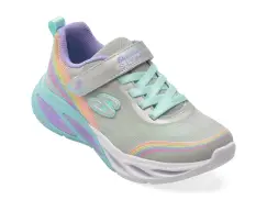 Pantofi sport SKECHERS argintii, COSMIC GLOW, din material textil imagine