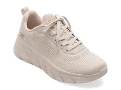Pantofi sport SKECHERS bej, BOBS B FLEX HI, din material textil imagine