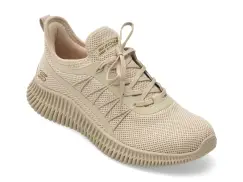 Pantofi sport SKECHERS bej, BOBS GEO, din material textil imagine