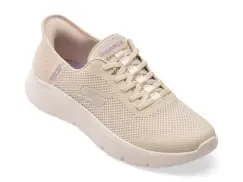 Pantofi sport SKECHERS bej, GO WALK FLEX, din material textil imagine