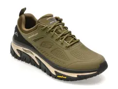 Pantofi sport SKECHERS kaki, ARCH FIT ROAD WALKER, din piele naturala imagine
