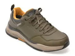 Pantofi sport SKECHERS kaki, BENAGO, din piele naturala imagine