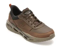 Pantofi sport SKECHERS maro, ARCH FIT ORVAN, din piele naturala imagine