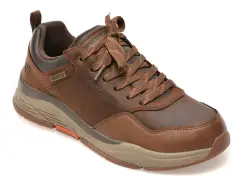 Pantofi sport SKECHERS maro, BENAGO, din piele naturala imagine
