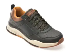 Pantofi sport SKECHERS negri, BENAGO, din piele naturala imagine