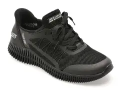 Pantofi sport SKECHERS negri, BOBS GEO LITE, din material textil imagine
