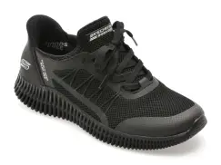Pantofi sport SKECHERS negri, BOBS GEO LITE, din material textil imagine