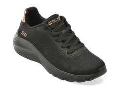 Pantofi sport SKECHERS negri, BOBS SQUAD WAVES, din material textil imagine