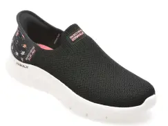 Pantofi sport SKECHERS negri, GO WALK FLEX, din material textil imagine