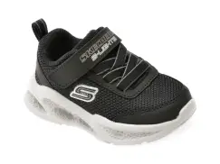 Pantofi sport SKECHERS negri, METEOR-LIGHTS, din material textil imagine