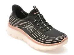 Pantofi sport SKECHERS negri, SUMMITS PLUS, din material textil imagine