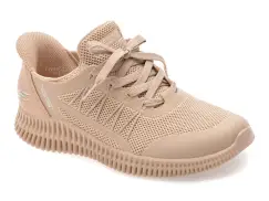 Pantofi sport SKECHERS nude, BOBS GEO LITE, din material textil imagine