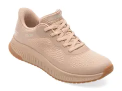 Pantofi sport SKECHERS nude, BOBS SQUAD 4, din material textil imagine