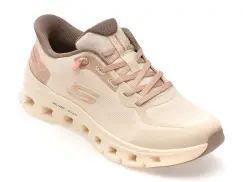 Pantofi sport SKECHERS nude, GLIDE-STEP PRO, din material textil imagine