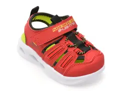 Pantofi sport SKECHERS rosii, SOLA GLOW SANDAL, din piele ecologica imagine
