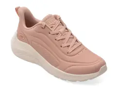 Pantofi sport SKECHERS roz, BOBS SQUAD WAVES, din piele ecologica imagine
