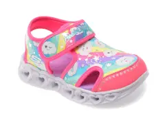 Pantofi sport SKECHERS roz, HEART LIGHTS, din material textil imagine