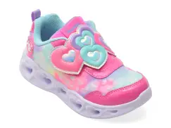 Pantofi sport SKECHERS roz, HEART LIGHTS, din matrial textil imagine