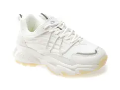 Pantofi sport TEPOR albi, TP62, din material textil imagine