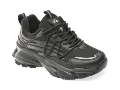 Pantofi sport TEPOR negri, TP62, din material textil imagine