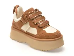 Pantofi sport UGG maro, ASTROMEL, din material textil si piele intoarsa imagine
