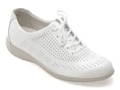 Pantofi SUAVE albi, 6603, din piele naturala imagine