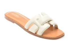 Papuci ALDO albi, ELENAA 121, din piele naturala imagine