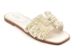 Papuci ALDO albi, ELENY 965, din material textil imagine