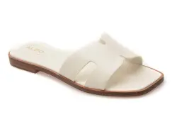 Papuci ALDO albi, ITSANDAL 100, din piele naturala imagine