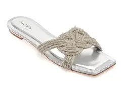 Papuci ALDO argintii, 13966766, din piele ecologica imagine