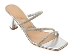 Papuci ALDO argintii, JEWELLA 040, din material textil imagine
