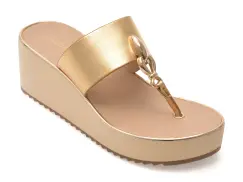 Papuci ALDO aurii, 13964751, din piele ecologica imagine